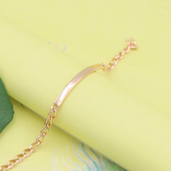 "Minimalist Polished Rose Gold Bracelet with Sleek Bar Accent, XPBL1106 - Picture 8 of 14